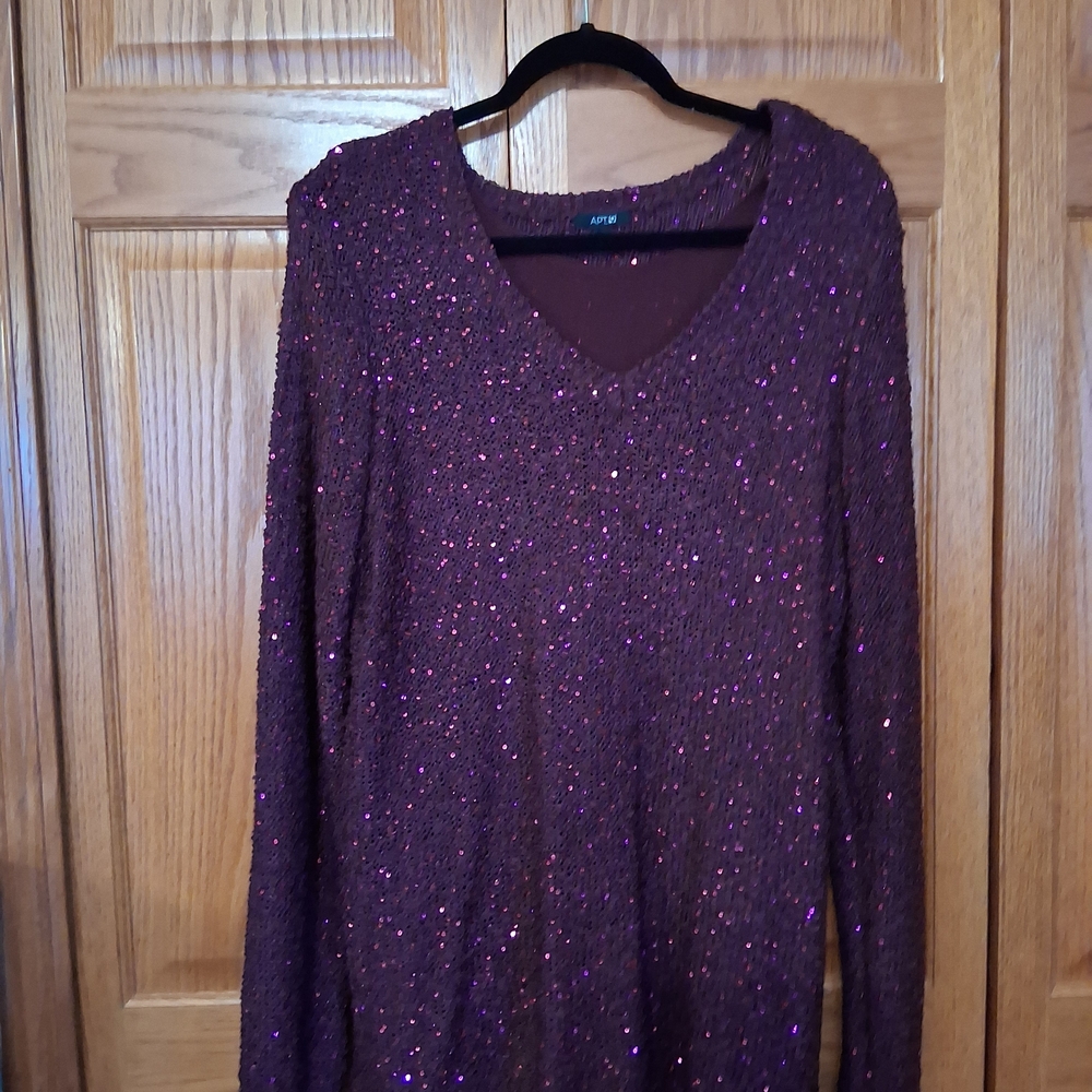 Apt. 9 Purple Sequin Knit Top